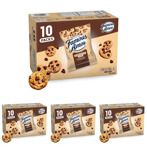 Vista 14 de Galletas Famous Amos clásicas con chispas de chocolate, galletas de tamaño bocado, ideales para compartir, bolsa resellable, dulces golosinas, caja