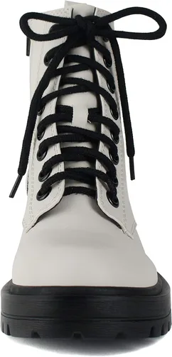 Vista 3 de SODA FIRM - Botines de combate con suela con tacos, cordones y cremallera lateral