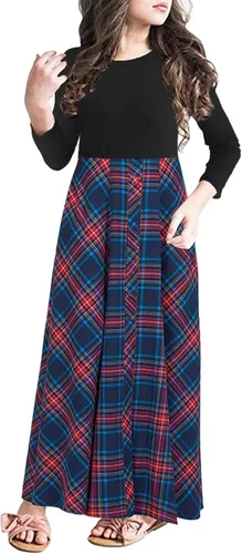 Vista 2 de KYMIDY Vestido largo para niñas de 6 a 14 años