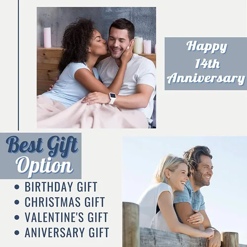 Vista 7 de Mosslink Regalos de marfil para manta de 14 aniversario de 60 x 50 pulgadas, regalos de boda de 14 aniversario para marido, esposa, pareja, regalos