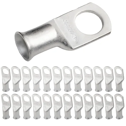 Vista 225 de SELTERM 5 piezas terminales de cable de cobre estañado 1/0 AWG perno de 1/2", extremos de cable de batería, terminales de anillo, conectores