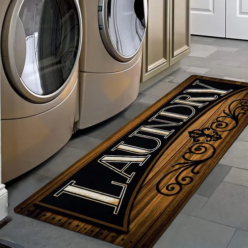 Vista 8 de Pauwer - Alfombra de cocina estilo granja, 20"X48", beige, antideslizante, lavable, hecha a máquina Goma, lavable, duradero, fácil de limpiar