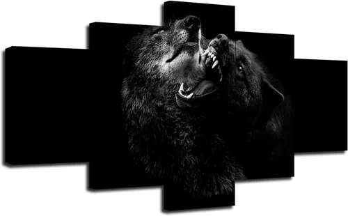 Vista 21 de Arte de pared inspirador de león en blanco y negro para decoración de pared, impresión en lienzo, citas motivacionales, pósters, pintura enmarcada