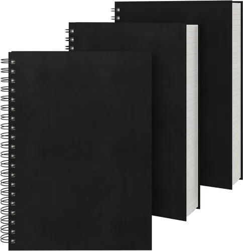 Vista 20 de EUSOAR Cuadernos para el trabajo, 1 paquete A4 de 8.3 x 11.2 pulgadas, tapa dura, rayado en espiral con renglones universitarios, 240 páginas