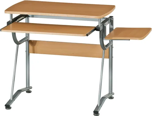 Vista 8 de Techni Mobili Escritorio compacto para computadora con estante lateral y panel de teclado, cereza, 43 x 19.5 x 30 pulgadas