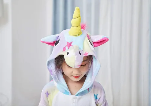 Vista 4 de Pijama unisex de unicornio para niños, disfraz de Halloween, regalo de cumpleaños