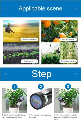 Vista 7 de Medidor de sensor de suelo, sensor de medidor NPK, probador de suelo, detector inteligente de fertilizantes de nutrientes, probador de suelo, kit