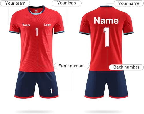 Vista 3 de LAIFU Camisetas de fútbol personalizadas para niños, jóvenes y adultos, uniformes de fútbol personalizados con logotipo del nombre del