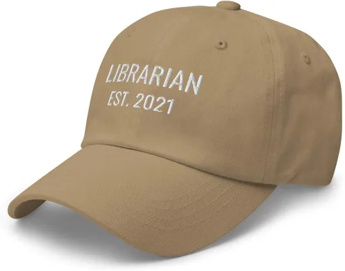 Vista 3 de CreativeTees4You Librarian Est 2020 - Gorro de béisbol con bordado para papá (algodón, ajustable)