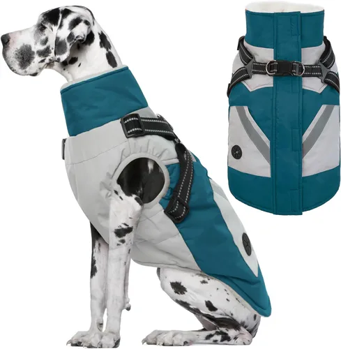 Vista 35 de IECOii Abrigos para perros pequeños, arnés de invierno con cremallera, color verde, talla XS, cálido abrigo de invierno para perros pequeños