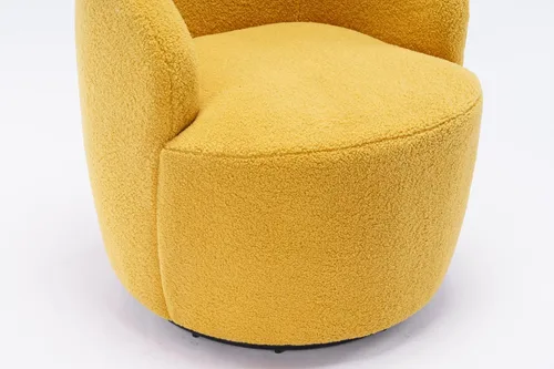 Vista 10 de Silla giratoria decorativa, moderna silla tapizada de barril con respaldo ergonómico y cojín cómodo, sillón individual de ocio para sala de estar