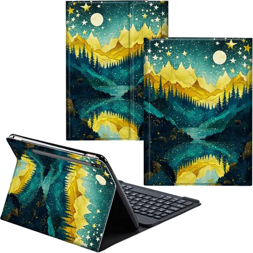 Vista 16 de Para Samsung Galaxy Tab S6 Lite Funda 2022/2020 Teclado Inalámbrico Desmontable Y Cubierta De Soporte De Cuero PU Funda Protectora Para Samsung