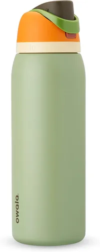 Vista 2 de Owala FreeSip - Botellas de agua aisladas de acero inoxidable de 40 onzas con popote, juego de 2