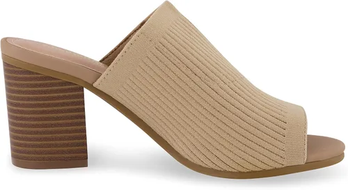Vista 4 de CUSHIONAIRE Sandalias de tacón de punto Nima para mujer + espuma viscoelástica, anchos disponibles