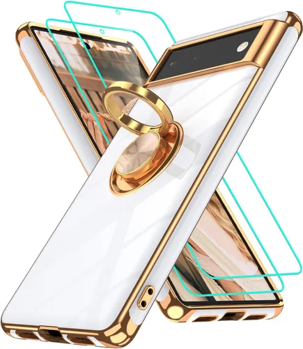 Vista 163 de Funda para Motorola Moto G 5G 2024: Funda Moto G Play 5G 2024 con 2 piezas de protectores de pantalla, soporte de anillo de rotación de 360°