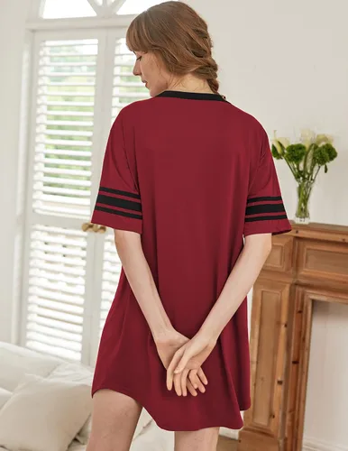 Vista 3 de Ekouaer - Camisón de manga corta para mujer