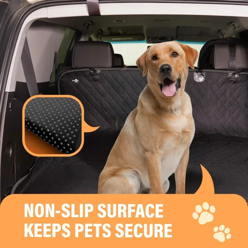 Vista 8 de Active Pets Funda de Asiento Trasero Beige XL para Perros, Hamaca para Coche, Protector Impermeable para Asiento Trasero de Camiones, Banco Trasero