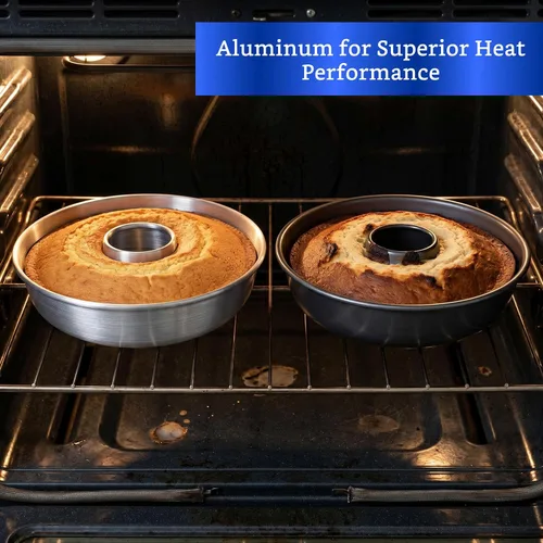 Vista 8 de Molde de aluminio para tartas (11.2 pulgadas) – Molde para Chocoflan y Pasteles Bandeja de tubo con núcleo central - Molde de flan - Molde