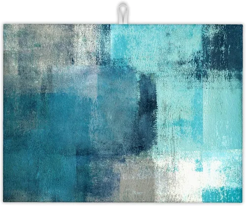 Vista 19 de Tapete de secado de platos de dalia blanca y negra para decoración de encimera de cocina, almohadilla geométrica para secado de platos, microfibra
