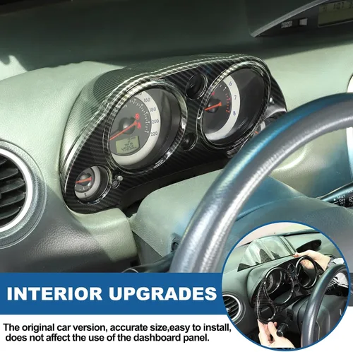 Vista 4 de Marco de panel de medidor de consola central compatible con Mitsubishi Eclipse 2006-2011, panel de instrumentos de tablero de automóvil