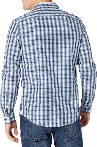 Vista 2 de Lacoste Camisa de popelina de manga larga estampada a cuadros para hombre