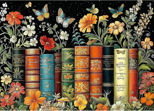 Vista 33 de MINIWAN Rompecabezas de 1000 piezas de arte de papel con plumas 3D para jardín de flores 27.5 x 19.7 pulgadas, letras en la parte posterior