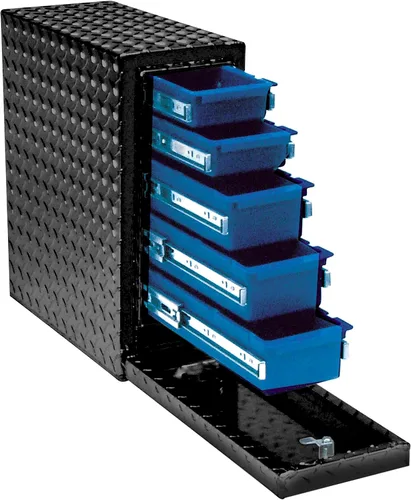 Vista 3 de UWS EC20032 Caja de herramientas de aluminio de pared pesada de aluminio de 18 pulgadas con 5 cajones