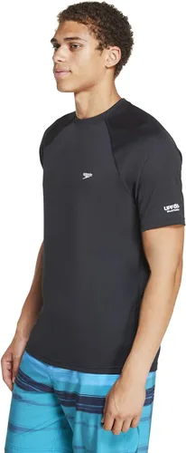 Vista 2 de Speedo Camiseta de natación UV para hombre, manga corta, ajuste regular, color liso