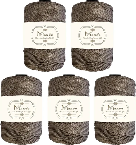 Vista 21 de Cordón de macramé de poliéster de alta calidad de 0.118 in × 218 yardas, 0.118 in, 100% polipropileno, ideal para ganchillo, ganchos de pared