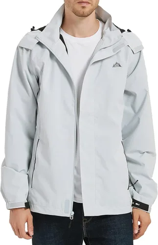 Vista 4 de MOERDENG Chaqueta impermeable para hombre, ligera, con capucha, para primavera, otoño, senderismo, viajes al aire libre