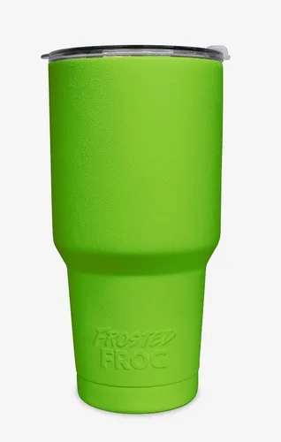 Vista 9 de Frosted Frog Vaso negro de 30 onzas con aislamiento al vacío con popote de acero inoxidable