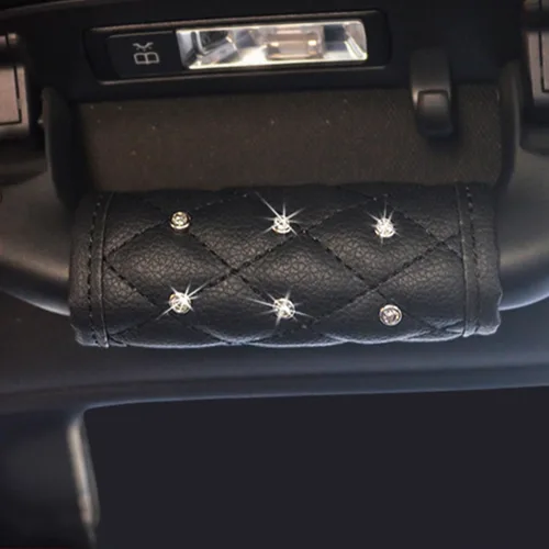 Vista 8 de Paquete de 2 fundas brillantes para manija de puerta de seguridad para automóviles, con cristales brillantes, almohadillas protectoras para manija