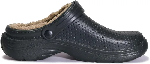 Vista 5 de Zuecos forrados para hombre y mujer pantuflas impermeables de invierno zapatos de jardín antideslizantes para el hogar para interiores y exteriores