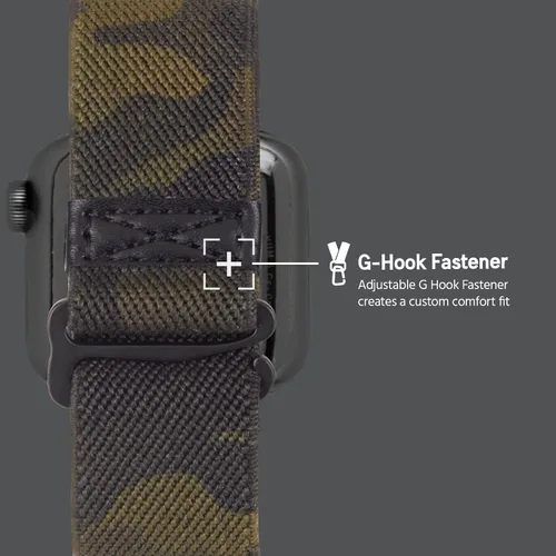 Vista 4 de Case-Mate Pelican Protector Series - Correa de reloj para Apple Watch Series 1/2/3/4/5-1.496-1.575 in - Verde camuflaje (PP043404)