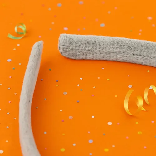 Vista 4 de TopTie Diademas de animales de felpa para decoraciones de Halloween, aro de pelo con cuernos de oreja para niños y adultos, suministros de fiesta