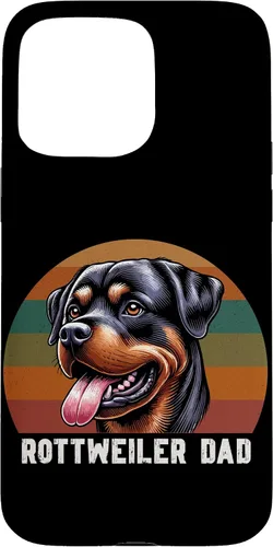 Vista 28 de Rottweiler Dad Rottie Father Dog Parent Father's Day Retro Case for iPhone 16