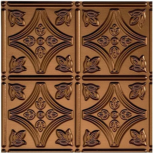 Vista 16 de FASÄDE Panel de techo decorativo de vinilo con pegamento de estilo tradicional y patrón 1 en bronce argente (muestra de 12 x 12 pulgadas)