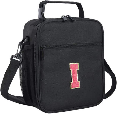 Vista 68 de ELEFOCUS Lonchera aislada con inicial para mujeres y hombres, bolsa de almuerzo personalizada con monograma con correa de hombro ajustable
