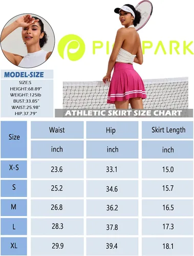 Vista 6 de PINSPARK Falda de tenis plisada para mujer, pantalón deportivo para golf, pantalones cortos integrados, trajes deportivos para entrenamiento