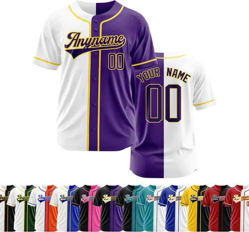 Vista 9 de Camiseta de béisbol personalizada con número de nombre cosido o impreso, camiseta de béisbol para hombres, mujeres, jóvenes, camiseta de béisbol
