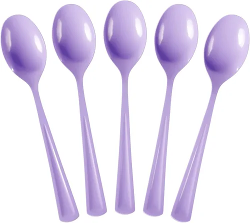 Vista 14 de Exquisite Cucharas de plástico negras, 50 piezas, cucharas negras, utensilios desechables, juego de cubiertos de plástico resistente