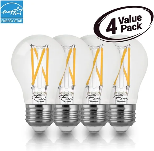 Vista 5 de Euri Lighting VA15-3020e-4 LED regulable A15, 4.5 W (50 W igual) blanco cálido (2700 K), 450 lm, 80CRI, vidrio transparente, ángulo de haz de 320°
