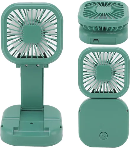 Vista 2 de Ventilador de escritorio pequeño 3 velocidades plegable Velocidad del viento Rotación de 270 grados Ventilador plegable portátil de viento fuerte