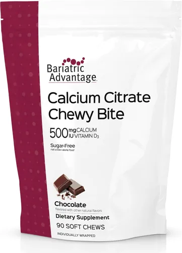 Vista 12 de Bariatric Advantage Picaduras masticables de citrato de calcio 500 mg - Altamente absorbible y digerible - Vitamina D3 - Suplemento de calcio