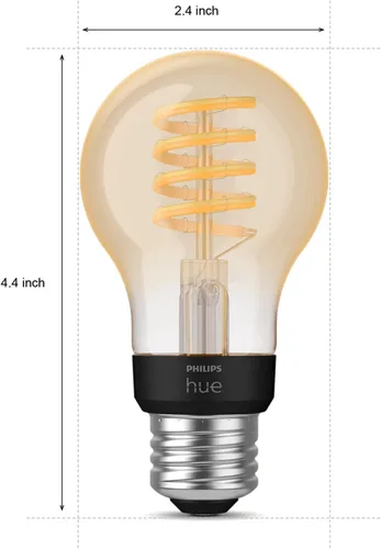 Vista 6 de Philips Hue - Filamento inteligente regulable White Ambiance A19, blanco cálido a blanco frío, bombilla Edison LED estilo vintage, compatible