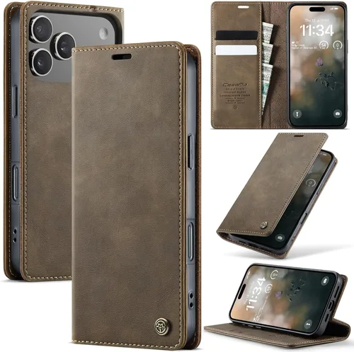 Vista 43 de Funda tipo cartera para Samsung Galaxy Z Fold 7 de piel con tarjetero y función atril, cierre magnético, bloqueo RFID, TPU a prueba de golpes, Negro