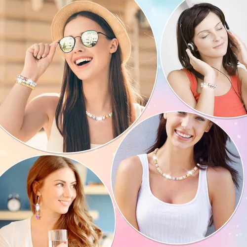 Vista 6 de Rondelle - Cuentas espaciadoras para hacer joyas, 600 cuentas espaciadoras de diamantes de imitación para pulseras, cuentas focales para bolígrafos