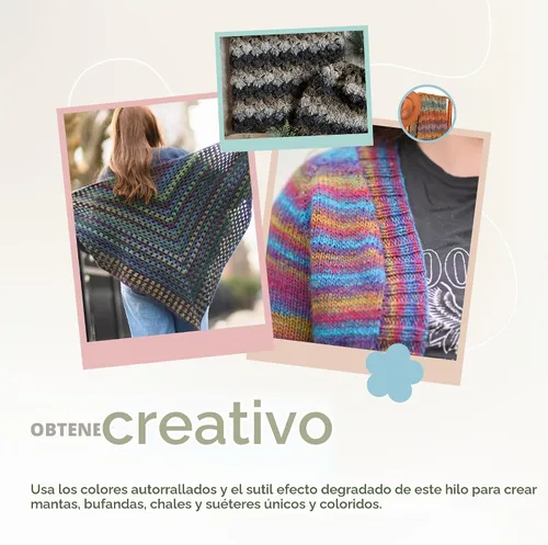 Vista 6 de Lion Brand Yarn, Hilo multicolor en forma de rueda Ferris para tejer, hacer ganchillo y manualidades, Buttercup, paquete de 1