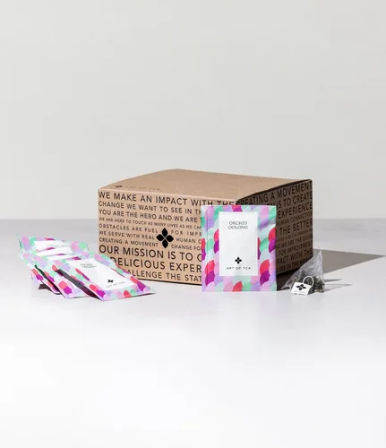 Vista 6 de Art of Tea Apricot Escape - Sin cafeína 50 bolsitas de té piramidales ecológicas