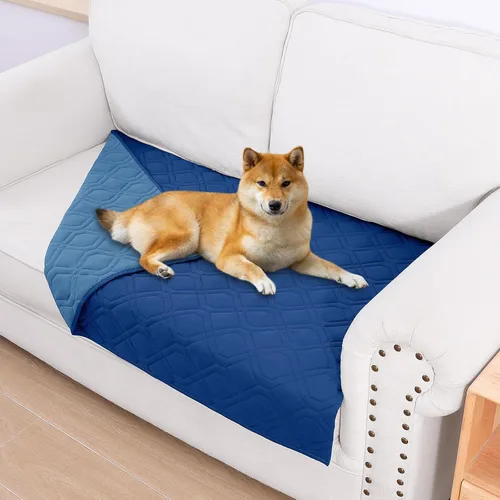 Vista 30 de Smiry Funda Impermeable para Cama de Perro Manta para Mascotas, Manta Suave y Lavable para Perros para Muebles Cama Sofá Sofá Reversible, a Cuadros